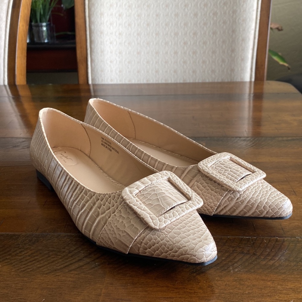CATO CROC BUCKLE FLATS TAUPE-GRAY - Picture 2 of 8